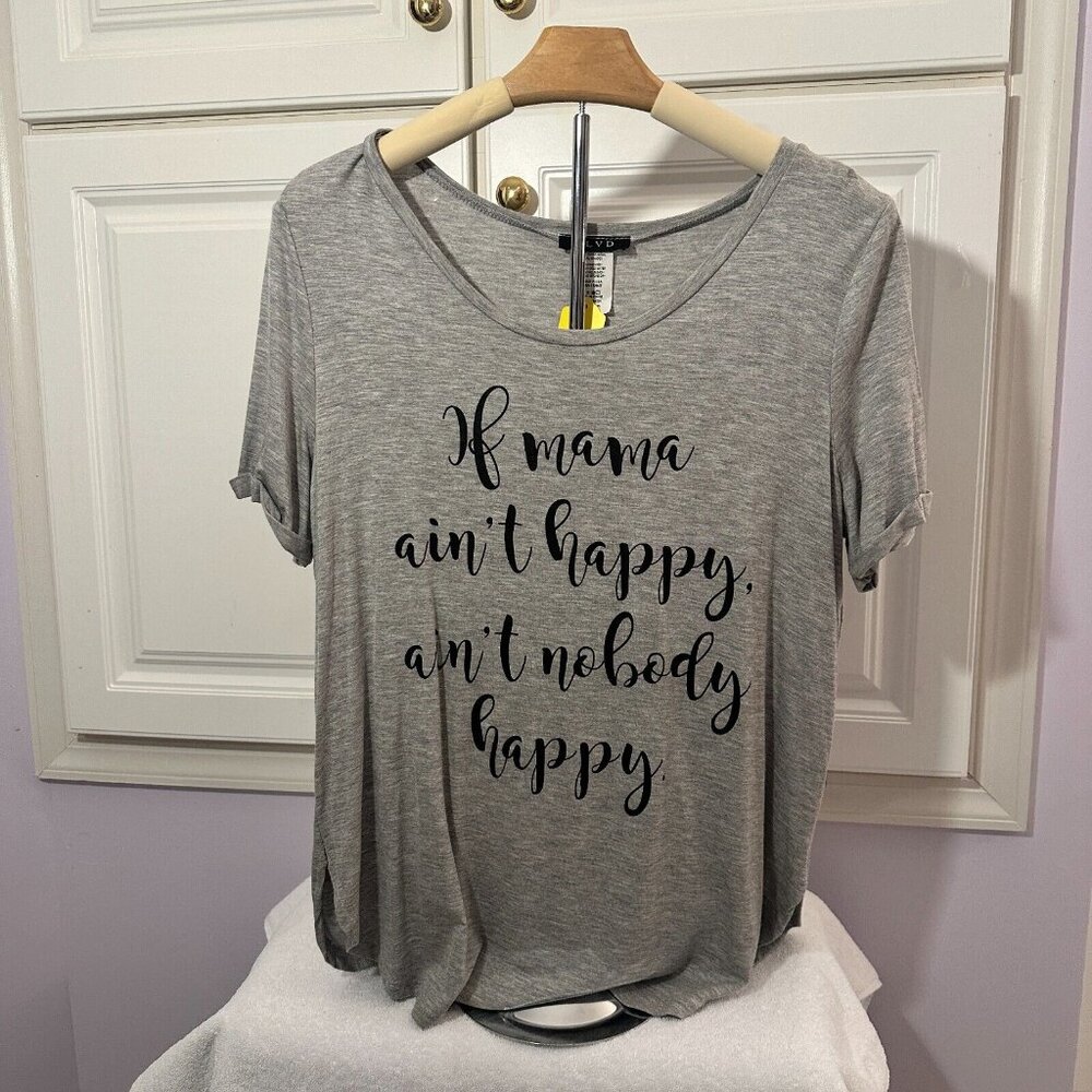 BLVD Women's Grey T-Shirt Size M Classic Short Sleeve‎ Casual Top